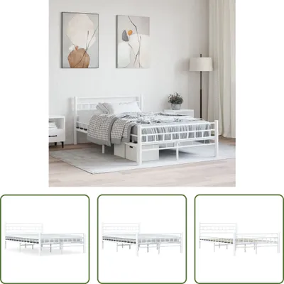 Immagine prodotto di The Living Store Struttura letto in metallo bianco 140×200 cm