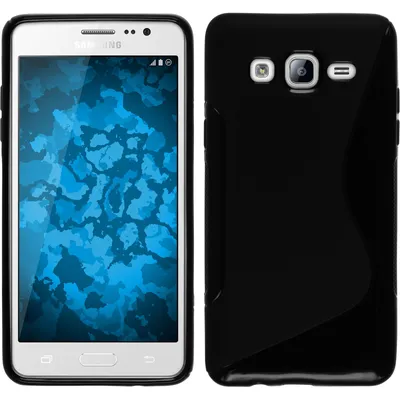 Produktbild von PhoneNatic Case kompatibel mit Samsung Galaxy On5 - schwarz Silikon Hülle S-Style + 2 Schutzfolien