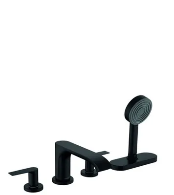 Obrázek produktu pro Hansgrohe Vivenis matně černá čtyřotvorová vanová okrajová baterie sBoxem, 75444670