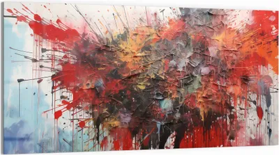 Produktbild von DEQOART Glasbild Echtglas 100x50 cm 'Chaotische Schönheit' Wandbild Bild modern Deko