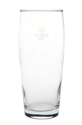 Produktbild von Glas mit integriertem Sieb, 500 ml Fassungsvermögen, klares Design mit sandgestrahltem Etikett