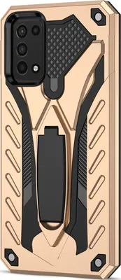 Produktbild von Mobigear Armor Stand  Samsung Galaxy A03s Hülle Hardcase Backcover Stoßfest mit Ständer - Gold