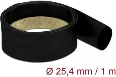 Image de DELOCK DeLOCK Tube thermorétractable 1 m x 25,4 mm Rapport de rétraction 4:1 noir