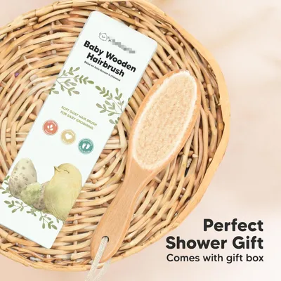 Produktbild von Baby Haarbürste Neugeborene Säugling Holz Babybürste Milchschorf Bürste weiche