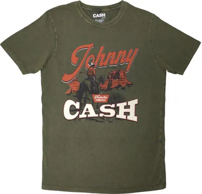 Produktbild von Johnny Cash - "Desert Cowboy" T-Shirt für Herren/Damen Uni RO13890 (XXL) (Grün)