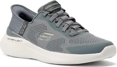 Produktbild von Skechers Bounder 2.0 Aufgetaucht 232459-SLT Herren Schnürschuhe Schiefer EU 43 mit freihändigem Anziehen, Air-Cooled Memory Foam, vegan und maschinenwaschbar, aus Synthetik/Textil/Gummi.