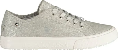 Produktbild von Silberne Damen-Sneaker mit Schnürsenkeln und Logo-Design