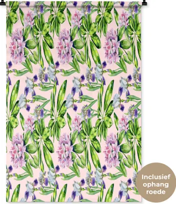 Produktbild von MuchoWow® Wandteppich Wandbehang Blumen - Hortensie - Farben 90x135 cm Tapisserie Dekoration Wandtuch - Baumwolle - Wandskulptur