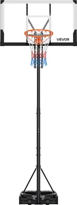 Immagine prodotto di VEVOR supporto portatile per pallacanestro 1,6-3,05 m regolabile in altezza (lift-deisgn), sistema di pallacanestro con tabellone in PC da 1219,2 mm e ruote, sistema di canestri con tabellone per terrazze