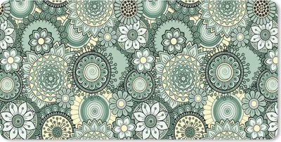 Produktbild von MuchoWow® Schreibtischunterlage Blumen - Grün - Muster 80x40 cm - XXL Mauspad - Gaming Mauspad