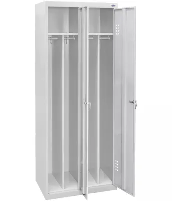 Zdjęcie produktu dla UHL-MASH Szafa Metalowa Ubraniowa SO-400/2 opt.1 180x80x50cm Dwudrzwiowa Z podziałem przegrodą (czysta/brudna odzież) Socjalna BHP Pracownicza Klucz