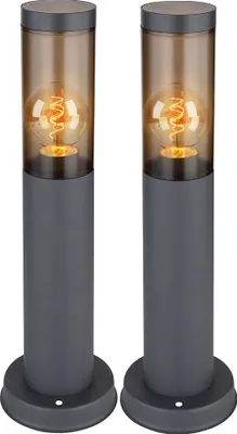 Two identical outdoor lamps are shown against a white background.
