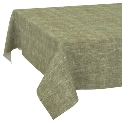 Image de Nappe lavable, aspect lin, couleur olive, 220 x 140 cm