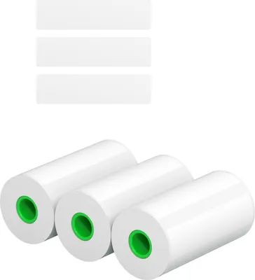 Obrázek produktu pro Originální PeriPage 3 role štítků termopapírová samolepka Samolepicí potisknutelný papír na štítky v roli Papír s průhledným potiskem Voděodolný Odolný proti oleji Ochrana proti tření pro PeriPage A6 / A9 / A9s / A9 Pro / A9 Max / A9s Max. Přenosná kapesní tiskárna, 52 x 15 mm, 170 štítků / rolí