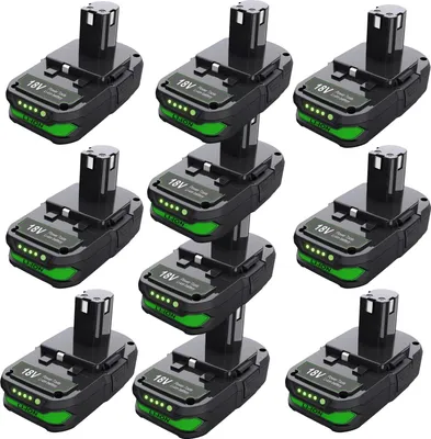 Obrázek produktu pro Akumulátorová baterie pro elektrické nářadí – 18V Li-Ion náhradní akumulátor – 3,0Ah balení po 10 kusech – kompatibilní s P107 P108 RB18L50 – oranžová