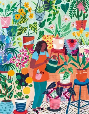 Produktbild von Pieces & Peace Puzzle Plant Lady - 1000 Teile buntes Puzzlespaß