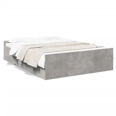 Immagine prodotto di vidaXL Struttura letto con cassetti in cemento grigio 135x190 cm Materiale a base di legno
