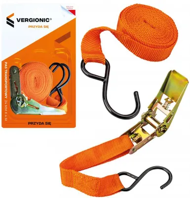 Produktbild von Transportgurt mit Spannvorrichtung, Befestigung, 25 mm x 4 m, Orange, Vergionic