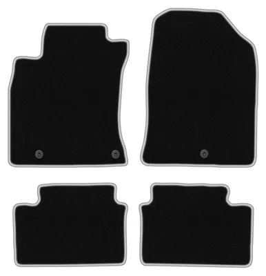 Produktbild von Fußmatten Automatten Velours Schwarz/Silber für Hyundai i30 III 2016- Set 4-tlg