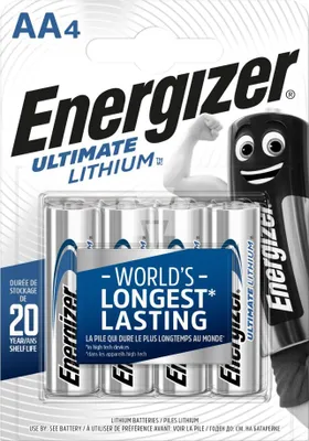 Produktbild von 4er Blister Energizer Ultimate Lithium AA Mignon Batterie 1,5 V / 3100 mAh Li-FES 2