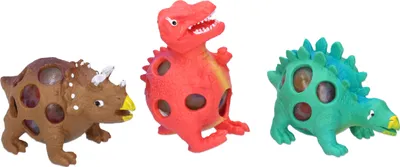 Produktbild von Drück-Dinosaurier 9 cm, mit Löchern, gefüllt mit Schleim