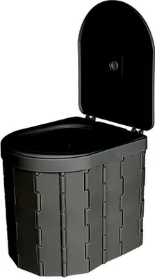 Obrázek produktu pro Cestovní toaleta – 30 x 33 cm – skládací – s ochranou proti úniku vzduchu – černá – kempování – mobilní