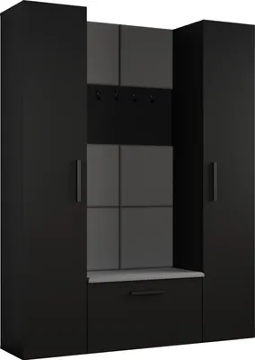 Produktbild von Masseno Garderobe-Set MODULO 160,6/204/40 cm Modern Garderobenschrank Schwarz