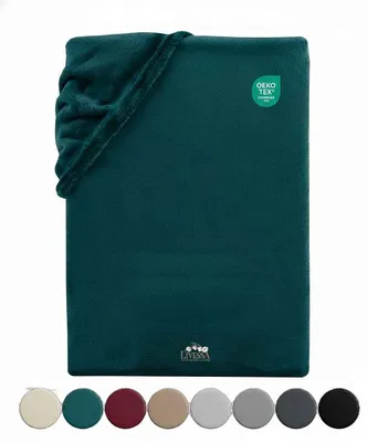 Produktbild von Livessa Spannbettlaken 180x200 cm Cashmere Touch – Kuschelig Warmes Bettlaken & Spannbetttuch, Rundumgummizug, Petrol