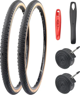 Produktbild von Fahrradreifen 700x42C 2er-Pack mit Schläuche ETRTO 44-622 braun