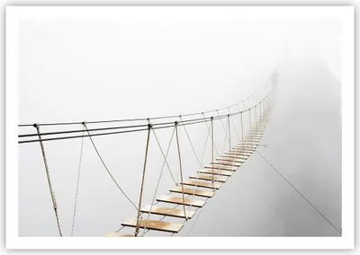 Produktbild von Poster - Poster ohne Rahmen - Brücke ausgesetzt Nebel - 100x70 cm - Wand Bild - Wanddeko - Wandbilder - Kunstposter - Wandposter - Bilder - Kunstdruck - Wanddekoration - Wandbild - P2XAA100x70-5018