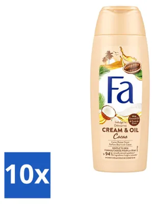 Produktbild von 10 x Fa Creme-Öldusche Kokosnuss & Kakaobutter - 250 ml - Vorteilspackung - 10 Stücke