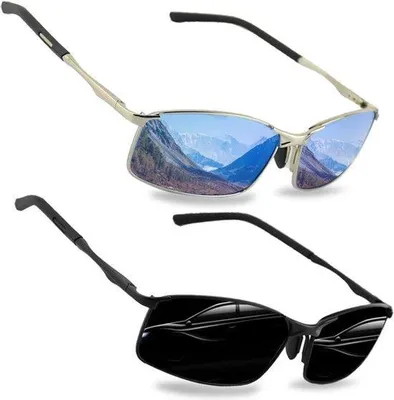 Image de Lunettes de soleil à monture métallique et protection UV, noires