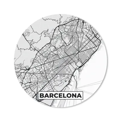 Produktbild von MuchoWow® Mauspad Mousepad Barcelona - Stadtplan - Karte - Schwarz und weiß 20x20 cm - Mousepads - Maus Mat - Pad - Mausunterlage - Schreibtischmatte