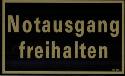 Produktbild von Hinweisschild - NOTAUSGANG FREIHALTEN - 308471 - Gr. 26 x 16 cm
