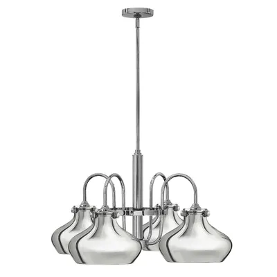 Image de Lustre Congress chromé 4xE27x100W, métal, dimensions : 132,7 x 71,1 x 71,1 cm, IP20, Hinkley