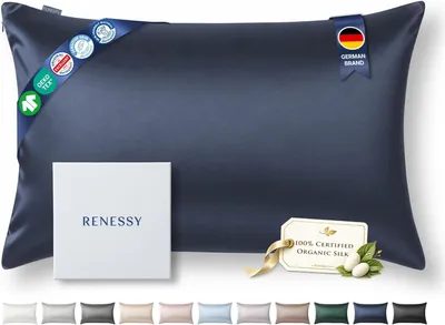 Produktbild von Kissenbezug 50x70 cm, 22 Momme, 100% Seide, navy blau, für Haar und Haut