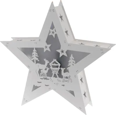 Produktbild von LED Lichterbild Leuchtstern Weihnachtsstern Beleuchtung Silhouette, Motiv:1