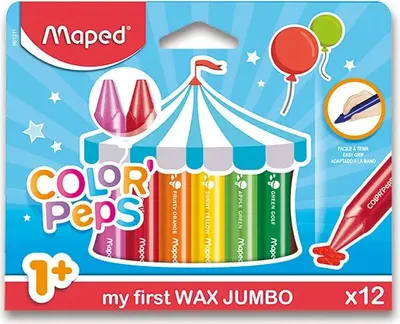 Produktbild von Wachsmaler Jumbo Maxi Color Peps 3-kant 12er-Sc mit Papierhülle