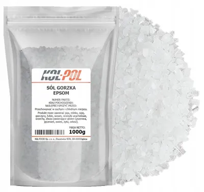 Zdjęcie produktu dla SÓL EPSOM 1kg Gorzka rzymska siarczan magnezu naturalna jakość Kol-Pol