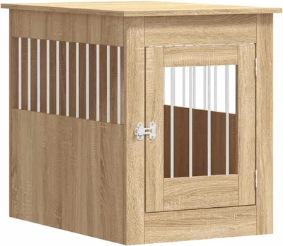 Produktbild von Hundekäfig im Möbelstil aus Sonoma-Eiche, 55 x 80 x 68 cm, aus Holzwerkstoff