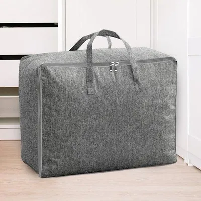 Productafbeelding van Ibenzoa® Opbergtas voor onder het bed, 105 liter (70x30x50 cm) – met handgrepen, waterdichte binnenvoering en rits van roestvrij staal, geschikt voor dekens en kleding