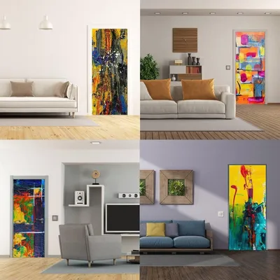abstrakte selbstklebende Türfolie, Modell 034-038 – Decords, Produktansicht 1