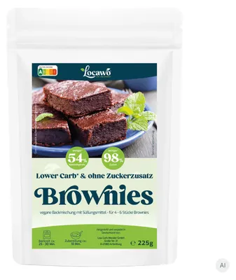 Produktbild von Locawo Low Carb Brownies | Backmischung 225g