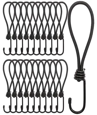 Productafbeelding van Elastieken met haak, 20 cm, 25 stuks, zwart