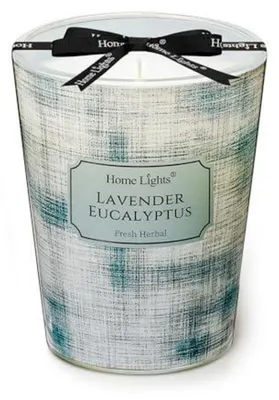 Productafbeelding van Geurkaars in glas, lavendel en eucalyptus, 190g, brandduur 40 uur, rookvrij