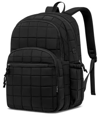 Immagine prodotto di Zaino da laptop da donna, nero, da 15,6 pollici, con porta USB, zaino da viaggio, zaino per la scuola