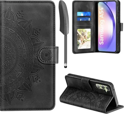 Image de EASDNB Samsung Galaxy A54 5G Housse en cuir Wallet Case Noir