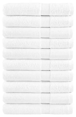 Image de vidaXL Serviettes de sauna haut de gamme SOLUND, lot de 10, blanches, 80 x 200 cm, 600 g/m²