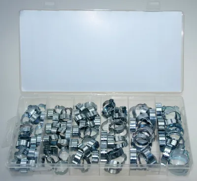 Produktbild von Mini Schlauchschellen 2 Ohr Leitungsschelle Schlauchklemmen Satz 8-20 mm 105-tlg