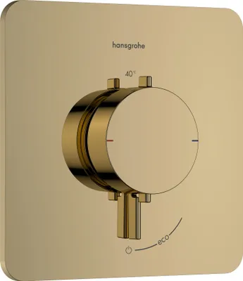 Image de robinet thermostatique encastré Hansgrohe Ecostat Comfort Q, pour une seule sortie, finition or poli